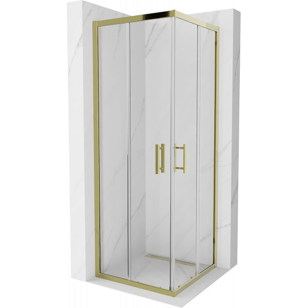 Mexen Rio Cabina de dus Usa culisanta 70 x 70 cm, transparent, auriu  - 860-070-070-50-00