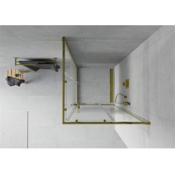 Mexen Rio Cabina de dus Usa culisanta 70 x 70 cm, transparent, auriu  - 860-070-070-50-00