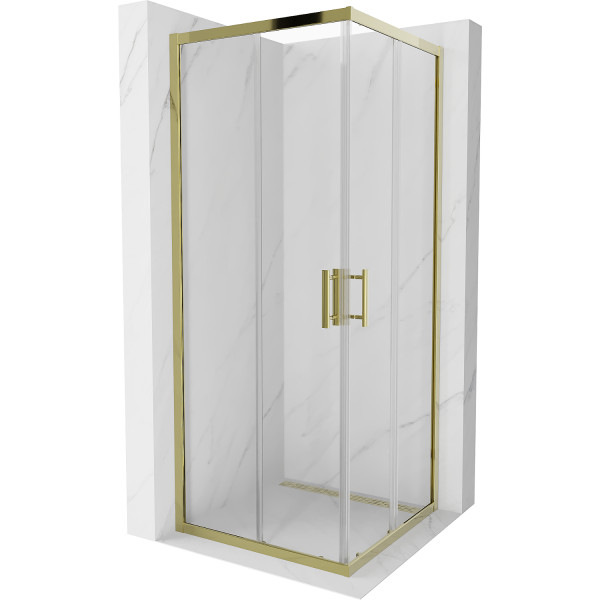 Mexen Rio Cabina de dus Usa culisanta 80 x 80 cm, transparent, auriu  - 860-080-080-50-00