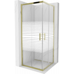 Mexen Rio Cabina de dus Usa culisanta 80 x 80 cm,  intimato , auriu  - 860-080-080-50-20 Usa culisanta 467680 Mexen