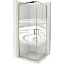 Mexen Rio Cabina de dus Usa culisanta 80 x 80 cm,  intimato , auriu  - 860-080-080-50-20 Usa culisanta 467680 Mexen
