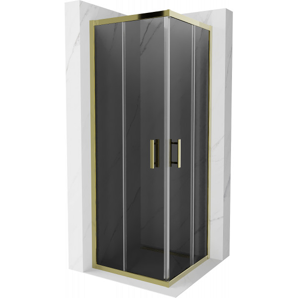 Mexen Rio Cabina de dus Usa culisanta 70 x 70 cm, grafit, auriu  - 860-070-070-50-40