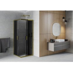 Mexen Rio Cabina de dus Usa culisanta 70 x 70 cm, grafit, auriu  - 860-070-070-50-40