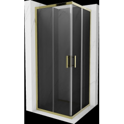 Mexen Rio Cabina de dus Usa culisanta 80 x 80 cm, grafit, auriu  - 860-080-080-50-40