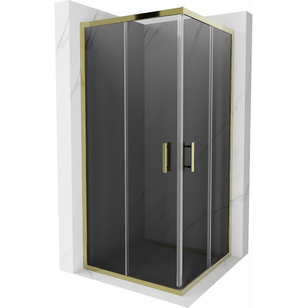 Mexen Rio Cabina de dus Usa culisanta 90 x 90 cm, grafit, auriu  - 860-090-090-50-40