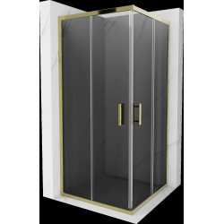 Mexen Rio Cabina de dus Usa culisanta 90 x 90 cm, grafit, auriu  - 860-090-090-50-40