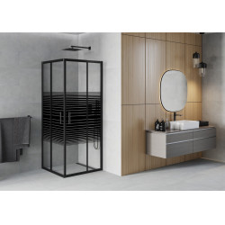 Mexen Rio Cabina de dus Usa culisanta 80 x 80 cm,  intimato ,  negru  - 860-080-080-70-20