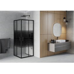 Mexen Rio Cabina de dus Usa culisanta 90 x 90 cm,  intimato ,  negru  - 860-090-090-70-20 Usa culisanta 467680 Mexen
