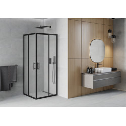 Mexen Rio Cabina de dus Usa culisanta 70 x 70 cm,  satin ,  negru  - 860-070-070-70-30