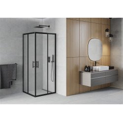 Mexen Rio Cabina de dus Usa culisanta 90 x 90 cm,  satin ,  negru  - 860-090-090-70-30 Usa culisanta 467680 Mexen
