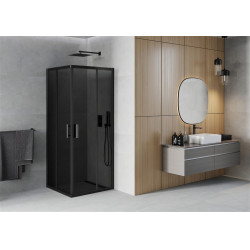 Mexen Rio Cabina de dus Usa culisanta 90 x 90 cm, grafit,  negru  - 860-090-090-70-40 Usa culisanta 467680 Mexen
