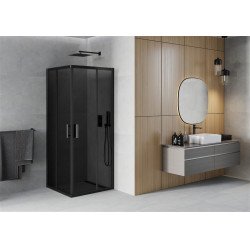 Mexen Rio Cabina de dus Usa culisanta 90 x 90 cm, grafit,  negru  - 860-090-090-70-40 Usa culisanta 467680 Mexen