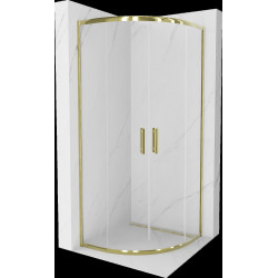 Mexen Rio Cabina de dus semirotunda 90 x 90 cm, transparent,  auriu  - 863-090-090-50-00