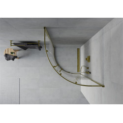 Mexen Rio Cabina de dus semirotunda 80 x 80 cm,  intimato ,  auriu  - 863-080-080-50-20