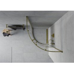 Mexen Rio Cabina de dus semirotunda 90 x 90 cm,  intimato ,  auriu  - 863-090-090-50-20