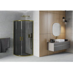 Mexen Rio Cabina de dus semirotunda 70 x 70 cm, grafit,  auriu  - 863-070-070-50-40 Cabina de dus 467680 Mexen