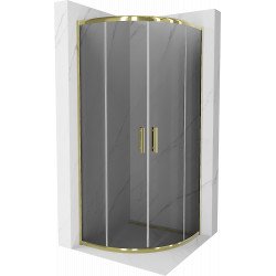 Mexen Rio Cabina de dus semirotunda 80 x 80 cm, grafit,  auriu  - 863-080-080-50-40 Cabina de dus 467680 Mexen