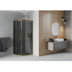 Mexen Rio Cabina de dus semirotunda 90 x 90 cm, grafit,  auriu  - 863-090-090-50-40 Cabina de dus 467680 Mexen