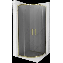 Mexen Rio Cabina de dus semirotunda 90 x 90 cm, grafit,  auriu  - 863-090-090-50-40
