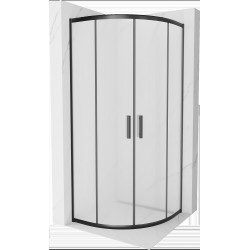 Mexen Rio Cabina de dus semirotunda 70 x 70 cm,  satin, negru - 863-070-070-70-30
