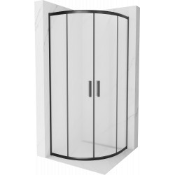 Mexen Rio Cabina de dus semirotunda 80 x 80 cm,  satin, negru - 863-080-080-70-30 Cabina de dus 467680 Mexen