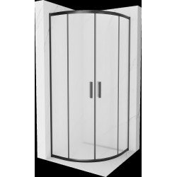 Mexen Rio Cabina de dus semirotunda 90 x 90 cm,  satin, negru - 863-090-090-70-30