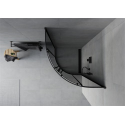 Mexen Rio Cabina de dus semirotunda 70 x 70 cm, grafit, negru - 863-070-070-70-40
