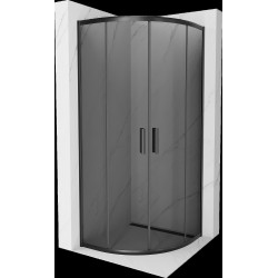 Mexen Rio Cabina de dus semirotunda 70 x 70 cm, grafit, negru - 863-070-070-70-40