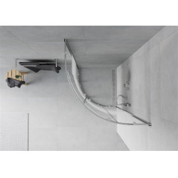 Mexen Rio Cabina de dus semirotunda 80 x 80 cm,  intimato , chrom - 863-080-080-01-20