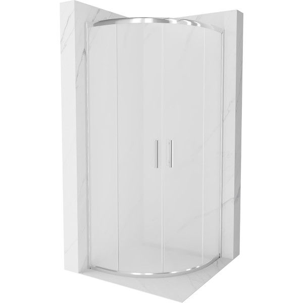Mexen Rio Cabina de dus semirotunda 90 x 90 cm,  satin, chrom - 863-090-090-01-30