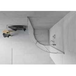 Mexen Rio Cabina de dus semirotunda 90 x 90 cm,  satin, chrom - 863-090-090-01-30