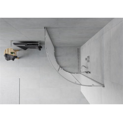 Mexen Rio Cabina de dus semirotunda 90 x 90 cm,  satin, chrom - 863-090-090-01-30