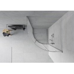 Mexen Rio Cabina de dus semirotunda 90 x 90 cm,  satin, chrom - 863-090-090-01-30