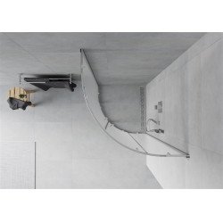 Mexen Rio Cabina de dus semirotunda 90 x 90 cm,  satin, chrom - 863-090-090-01-30