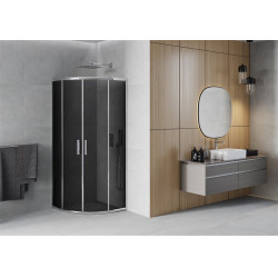 Mexen Rio Cabina de dus semirotunda 80 x 80 cm, grafit, chrom - 863-080-080-01-40 Cabina de dus 467680 Mexen