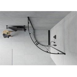 Mexen Rio Cabina de dus semirotunda 80 x 80 cm, transparent, negru - 863-080-080-70-00