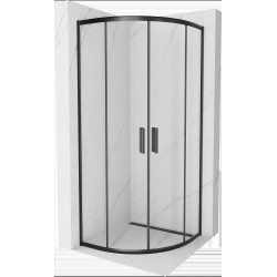 Mexen Rio Cabina de dus semirotunda 90 x 90 cm, transparent, negru - 863-090-090-70-00