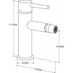 Mexen Elba Baterie bideu  rose auriu  - 74120-60