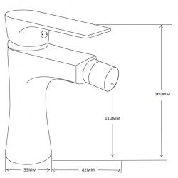 Mexen Axel Baterie bideu , chrom - 73820-00