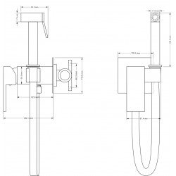 Mexen Cube Baterie bideu  cu incastrata ,  negru  - 7599150-70