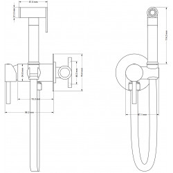 Mexen Elba Baterie bideu  cu incastrata , chrom - 7599250-00