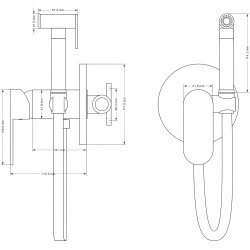 Mexen Milo Baterie bideu  cu incastrata , chrom - 7599350-00