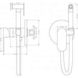Mexen Milo Baterie bideu  cu incastrata , chrom - 7599350-00