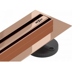Mexen Flat 360° Slim  Rigole de dus 90 cm, rose auriu - 1641090 Pe pardoseala 467680 Mexen