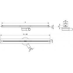 Mexen Flat 360° Super Slim  Rigole de dus 110 cm, chrom - 1051110