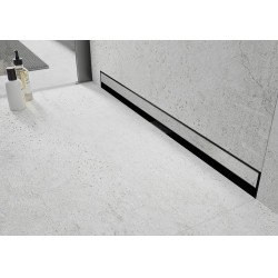 Mexen Flat Wall  Plat cu scurgere in perete 2w1 110 cm,  negru- 1730110