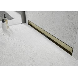 Mexen Flat Wall  Plat cu scurgere in perete 2w1 60 cm,  auriu - 1530060