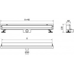 Mexen Flat Wall  Plat cu scurgere in perete 2w1 90 cm,  auriu - 1530090