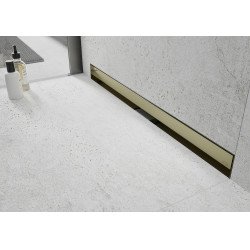 Mexen Flat Wall  Plat cu scurgere in perete 2w1 90 cm,  auriu - 1530090