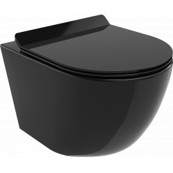 Mexen Lena wc Rimless  cu capac soft close  slim, duroplast,  negru - 30224070 Wc 467680 Mexen